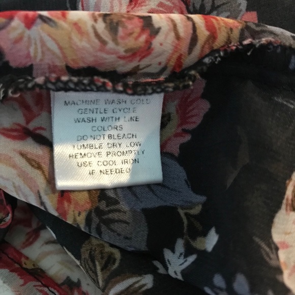 Derek Heart Floral Chiffon Batwing Blouse AL26 - Picture 8 of 8